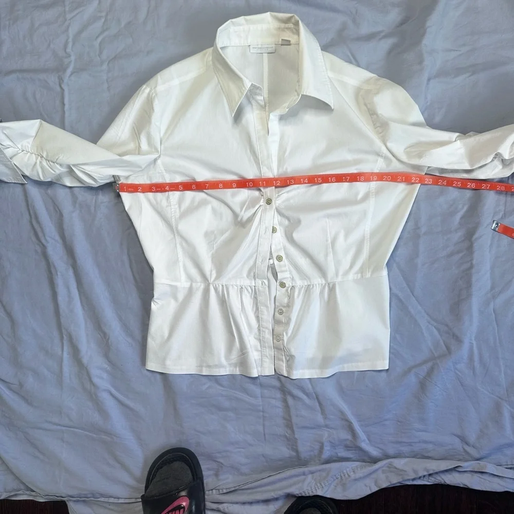 New York & Company White Button-Down Shirt - Picture 12 of 12